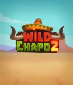 Embark on the colorful Mexican desert with the Wild Chapo 2 game by Relax Gaming, highlighting a whimsical bull wearing a sombrero set against a serene desert backdrop. This image portrays the fun and adventure of the game, perfect for fans of animated adventure slots, delivering a entertaining gaming experience.