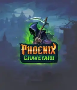 The eerie and atmospheric Phoenix Graveyard slot game interface by ELK Studios, featuring a mysterious graveyard setting. The visual highlights the slot's innovative expanding reels, enhanced by its gorgeous symbols and dark theme. It vividly depicts the game's legend of the phoenix's revival, making it enticing for those interested in legends.