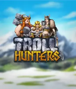 Immerse yourself in "Troll Hunters," where fierce Viking warriors stand ready to take on their foes. The logo shows a male and female Viking, dressed for battle, set against a chilly landscape. They emanate strength and courage, capturing the core of the game's adventurous theme.